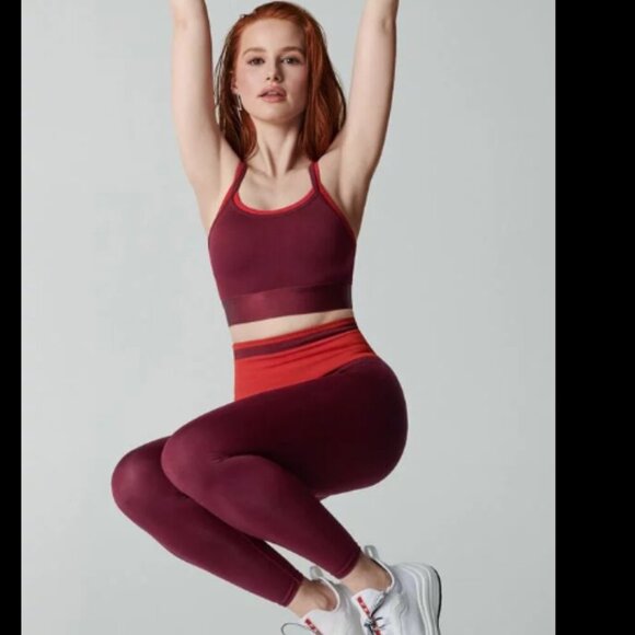 Fabletics New With Tags High-Waisted Seamless 7/8 Leggings - Large in Red Tones - Picture 1 of 10